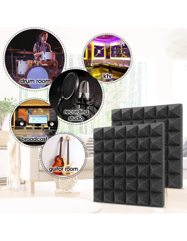 Paneles Acústicos Pirámide YGM 30.48 cm - Juego de 6