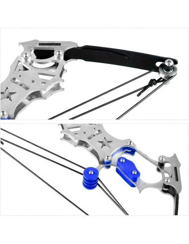 Arco Compuesto de Caza TIETHEKNOT Mini con 10 Flechas