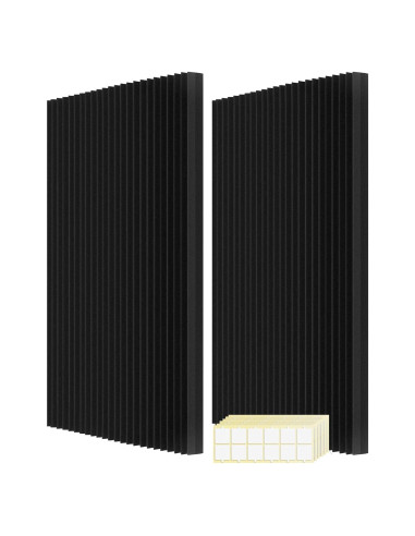 Paneles Acústicos de Espuma 2 PCS 121.9x61x5.1cm Negro