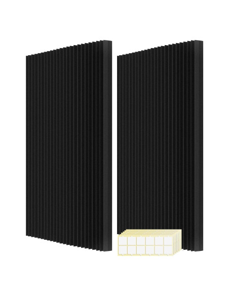 Paneles Acústicos de Espuma 2 PCS 121.9x61x5.1cm Negro