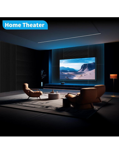 Paneles Acústicos de Espuma 2 PCS 121.9x61x5.1cm Negro