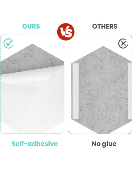 Paneles Acústicos Hexagonales 24-Pack Grises 30.5x22.9cm