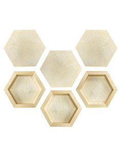 6 Tableros Hexagonales de Madera Cregugua 15x17 cm para Manualidades