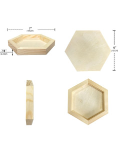 6 Tableros Hexagonales de Madera Cregugua 15x17 cm para Manualidades 2