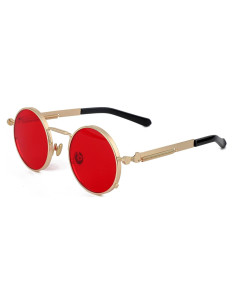 Gafas de sol redondas EYLRIM Eyl8478b 100% UV Oro/Rojo