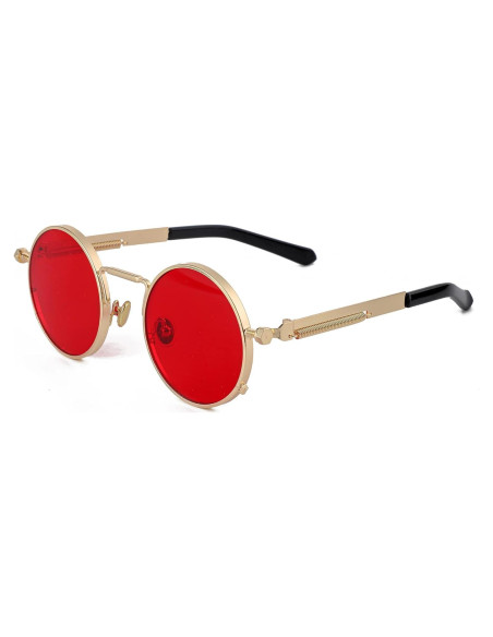 Gafas de sol redondas EYLRIM Eyl8478b 100% UV Oro/Rojo