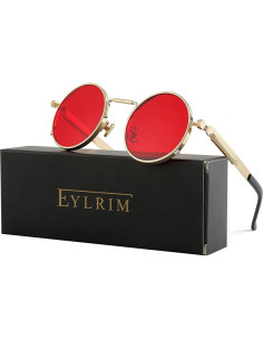 Gafas de sol redondas EYLRIM Eyl8478b 100% UV Oro/Rojo 2