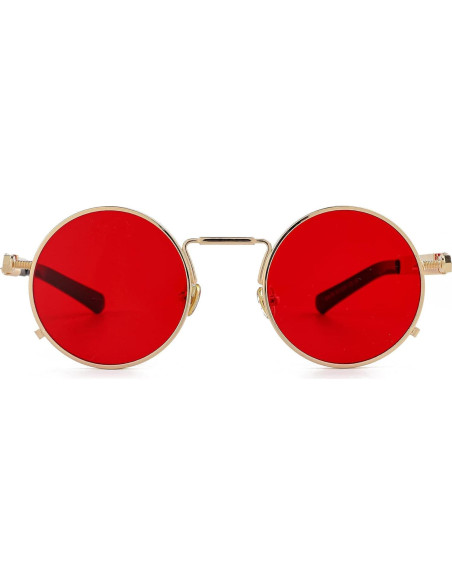 Gafas de sol redondas EYLRIM Eyl8478b 100% UV Oro/Rojo