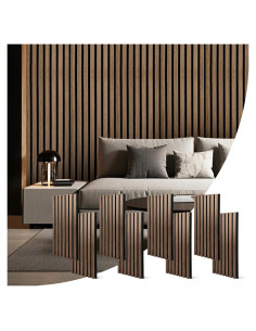 Paneles Acústicos Starfavor 8PC 60x28.5cm Nuez Decorativos