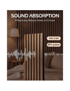 Paneles Acústicos Starfavor 8PC 60x28.5cm Nuez Decorativos 2