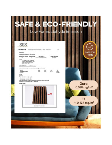 Paneles Acústicos Starfavor 8PC 60x28.5cm Nuez Decorativos