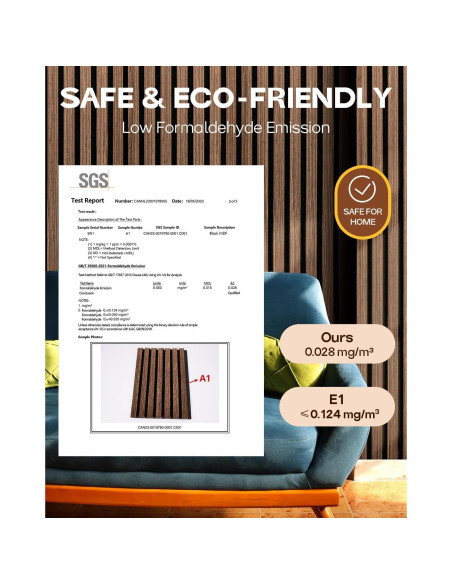 Paneles Acústicos Starfavor 8PC 60x28.5cm Nuez Decorativos