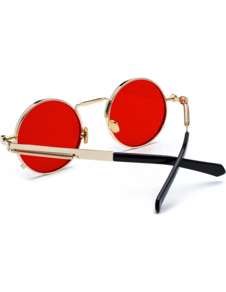 Gafas de sol redondas EYLRIM Eyl8478b 100% UV Oro/Rojo