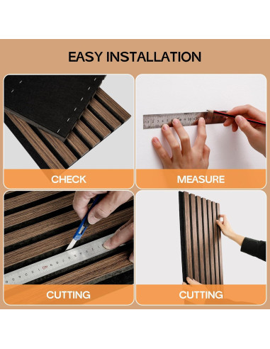 Paneles Acústicos Starfavor 8PC 60x28.5cm Nuez Decorativos