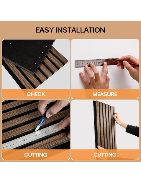 Paneles Acústicos Starfavor 8PC 60x28.5cm Nuez Decorativos