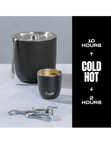 Vaso de Acero Inoxidable S'well 10oz (0.3L) Ónix Aislado