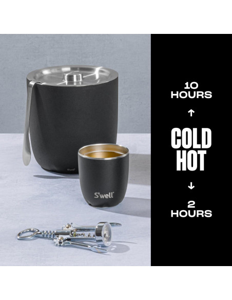 Vaso de Acero Inoxidable S'well 10oz (0.3L) Ónix Aislado
