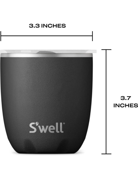 Vaso de Acero Inoxidable S'well 10oz (0.3L) Ónix Aislado