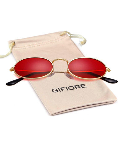 Gafas de Sol Ovaladas Vintage GIFIORE Marco Dorado