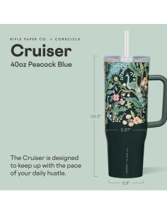 Taza Aislada Corkcicle 40 oz Azul Pavo Real - Mantiene Frío 20h 2