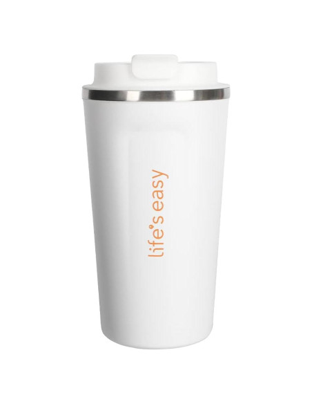Vaso de Café Aislado La Vida es Fácil 16 oz Blanco