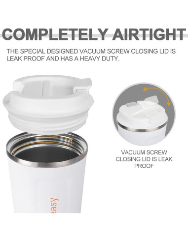 Vaso de Café Aislado La Vida es Fácil 16 oz Blanco