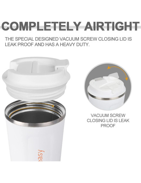 Vaso de Café Aislado La Vida es Fácil 16 oz Blanco