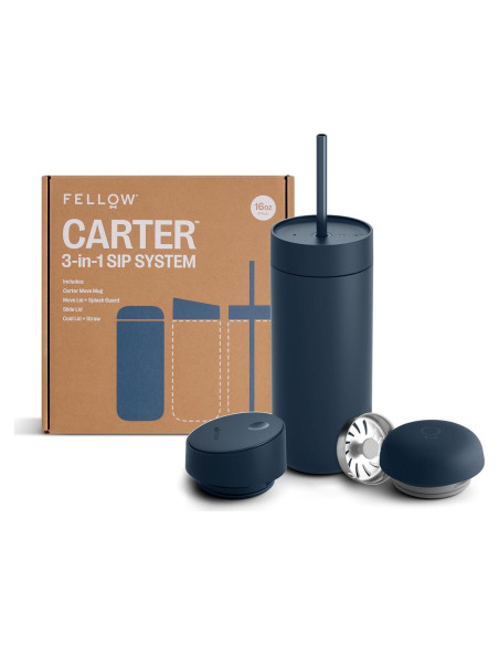 Taza de Viaje Fellow 16 oz Azul Piedra Aislada Cerámica