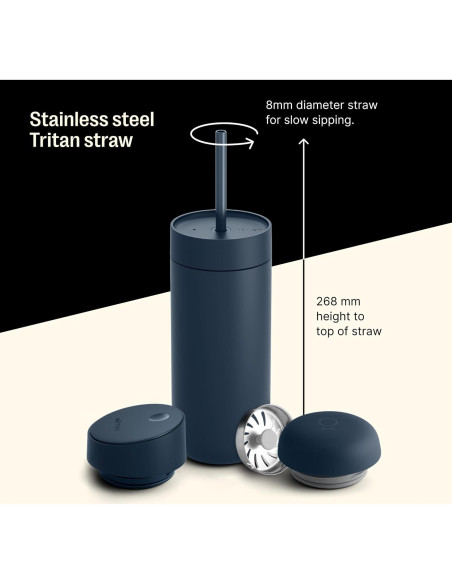 Taza de Viaje Fellow 16 oz Azul Piedra Aislada Cerámica