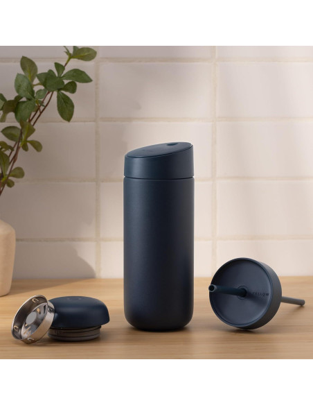 Taza de Viaje Fellow 16 oz Azul Piedra Aislada Cerámica