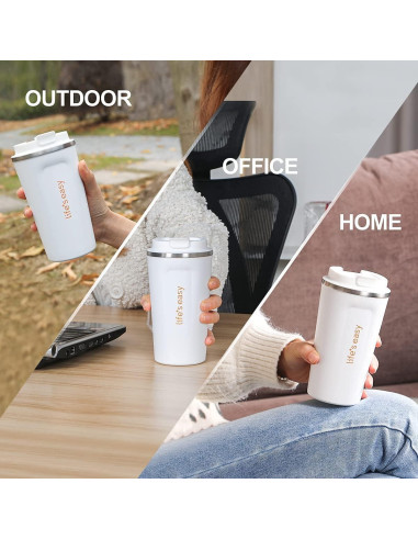 Vaso de Café Aislado La Vida es Fácil 16 oz Blanco