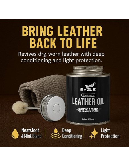Acondicionador de Cuero Eagle 240 ml - Aceite Natural Restaurador