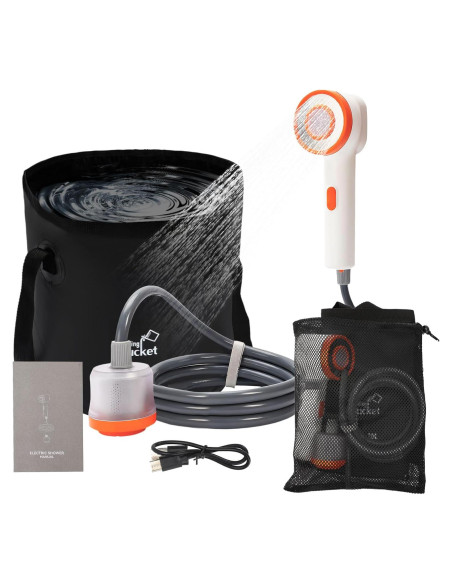 Ducha Portátil 2-en-1 NEBELTREKK con Luz y Filtro 20L