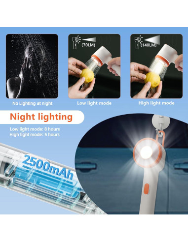 Ducha Portátil 2-en-1 NEBELTREKK con Luz y Filtro 20L