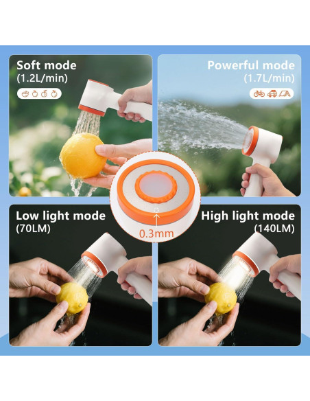 Ducha Portátil 2-en-1 NEBELTREKK con Luz y Filtro 20L