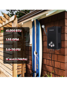 Calentador de Agua Portátil GASLAND BE158B 6L GLP 1.58 GPM 2