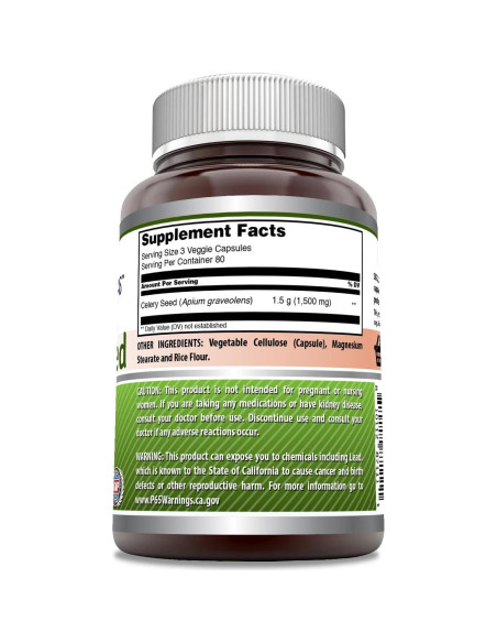 Suplemento de Semilla de Apio Amazing Formulas 1500 Mg 240 Cápsulas