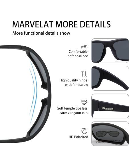 Gafas de sol deportivas POLARKING mate UV400 espejo