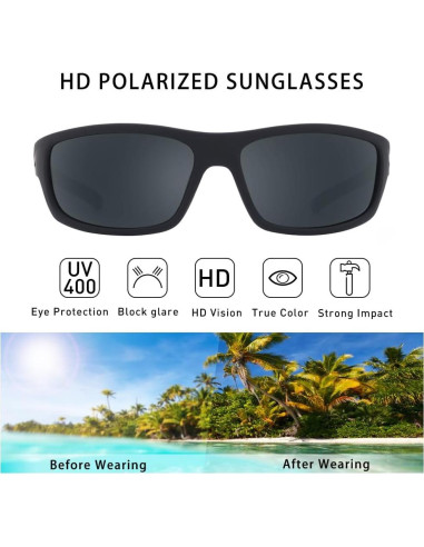 Gafas de sol deportivas POLARKING mate UV400 espejo