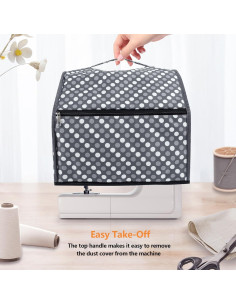 Funda para Máquina de Coser SEJGGKQ Nylon Impermeable Gris 2