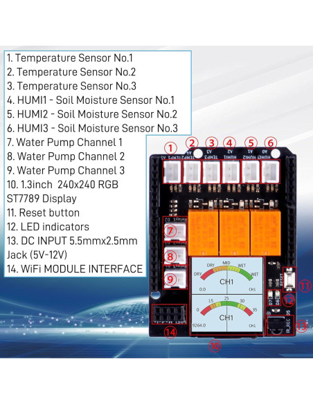 Kit de Riego Automático GeeekPi UNO R4 WiFi - 20.4x19x9.6cm