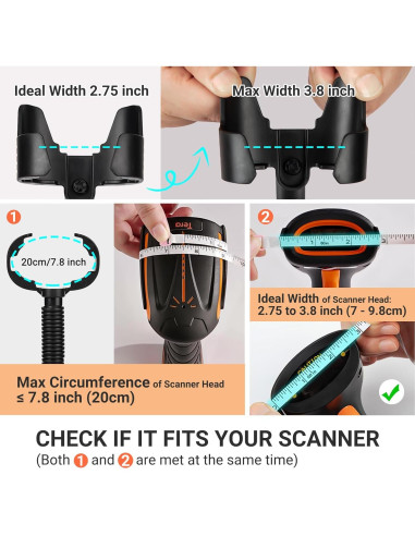 Soporte Universal para Escáner de Códigos de Barras Tera Ajustable