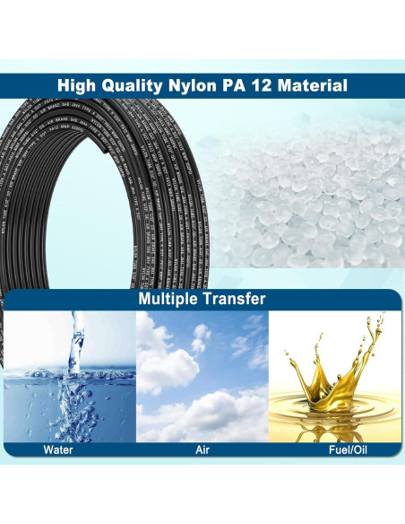 Manguera de Aire Boeray 5/32" OD Nylon 11m Aprobada DOT