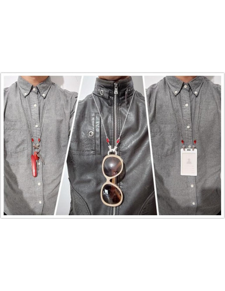 Cadena para Gafas Acero Inoxidable Clip 73.66 cm Unisex Cadena para Gafas Acero Inoxidable Clip 73.66 cm Unisex