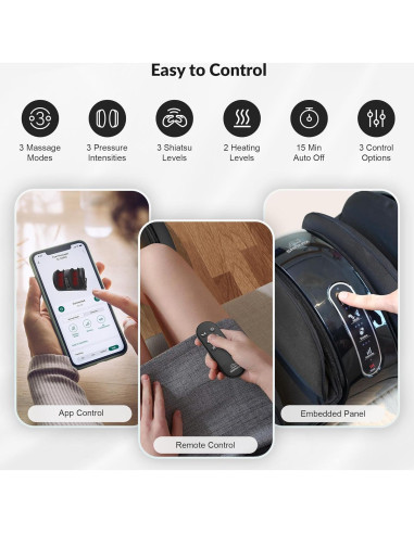 Masajeador de pies y pantorrillas Snailax 598RC con calor