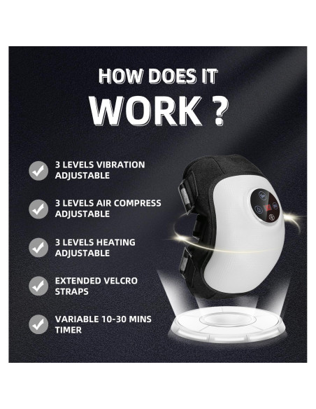 Masajeador de Rodilla Inalámbrico iKyoor con Calor y Vibración