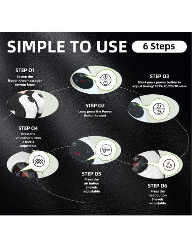 Masajeador de Rodilla Inalámbrico iKyoor con Calor y Vibración