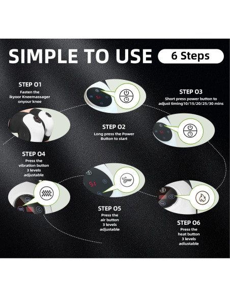 Masajeador de Rodilla Inalámbrico iKyoor con Calor y Vibración