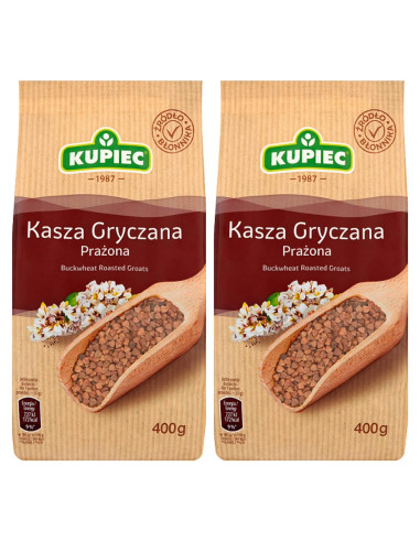 Groats de Trigo Sarraceno Tostados Kupiec 400g Paquete de 2