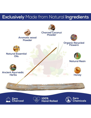 Incienso Natural Satya Nagchampa 500 g con Soporte Raajsee